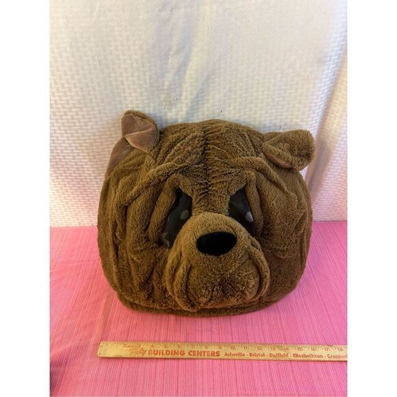 Collectors Choice Dandee Bull Dog? Dog plush head big greeter head Brown Costume - Picture 2 of 6